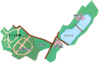 向山緑地の園内マップ