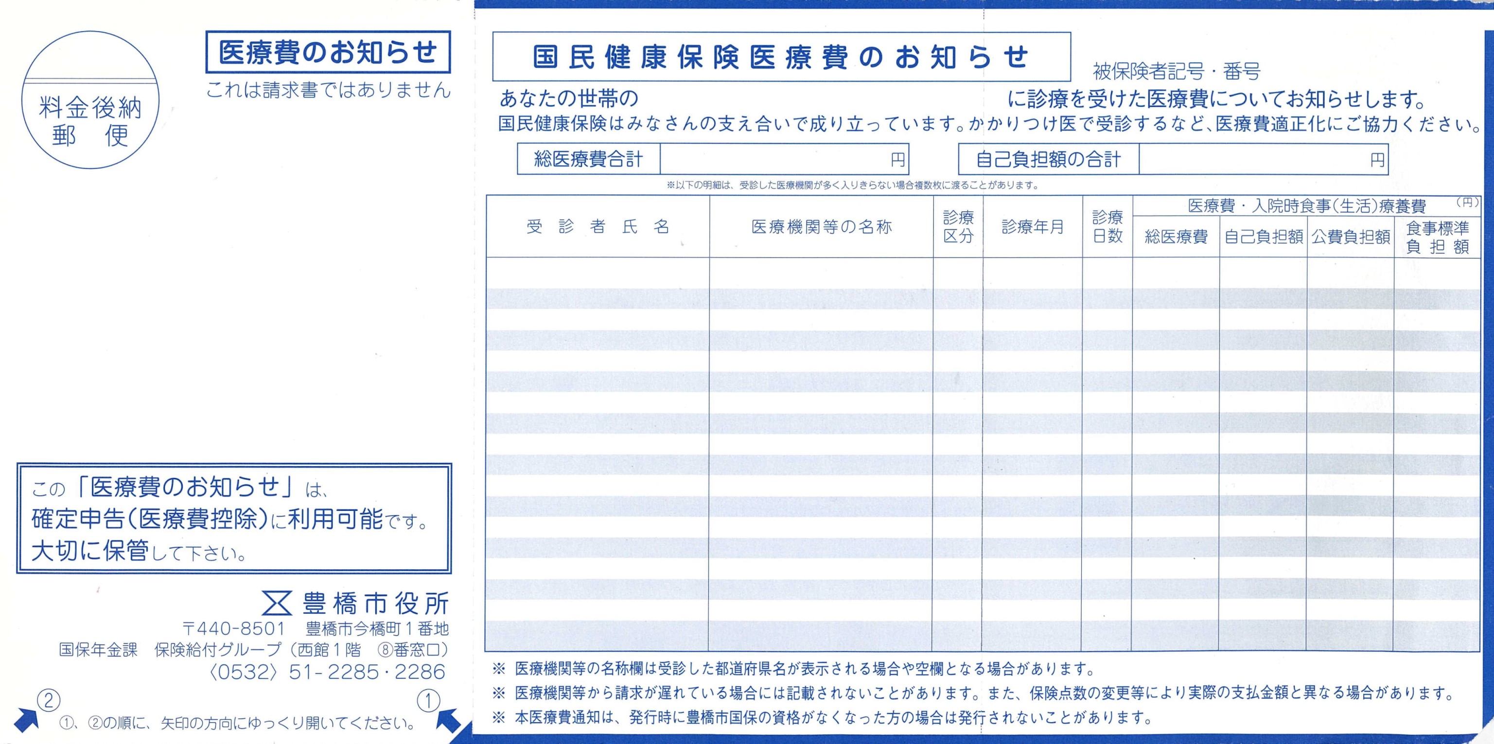 医療費のお知らせ