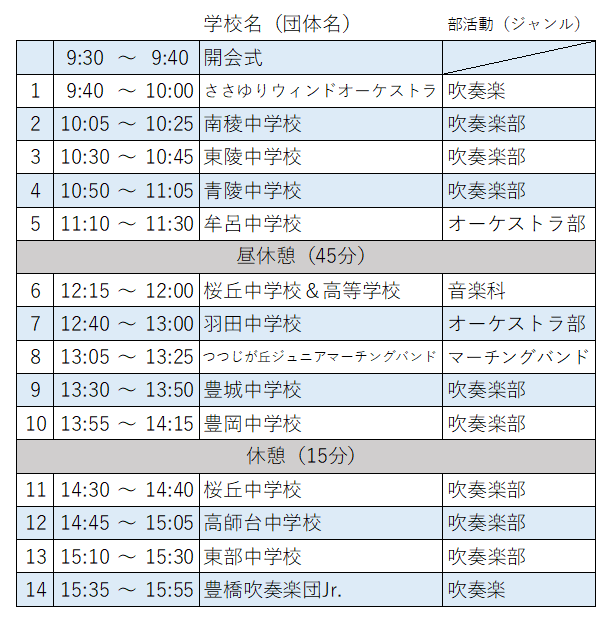 スケジュール