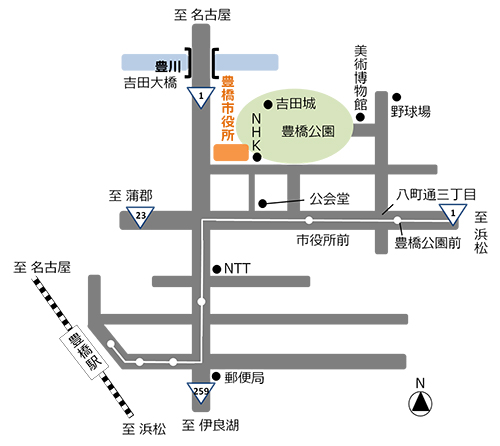 豊橋市役所地図の画像
