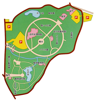 豊橋総合動植物公園の園内マップ