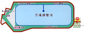 万場緑地の園内マップ