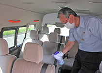 車内の消毒 車内の消毒
