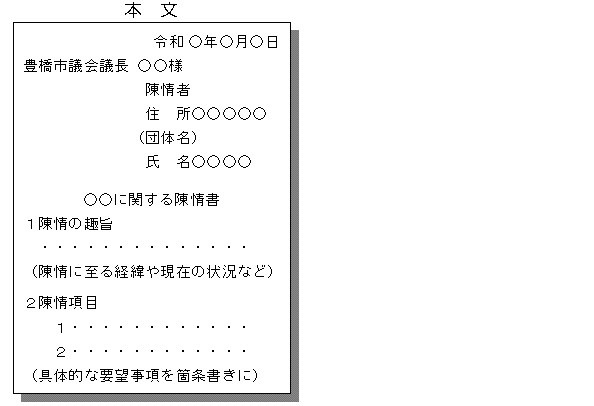 書式例(陳情)